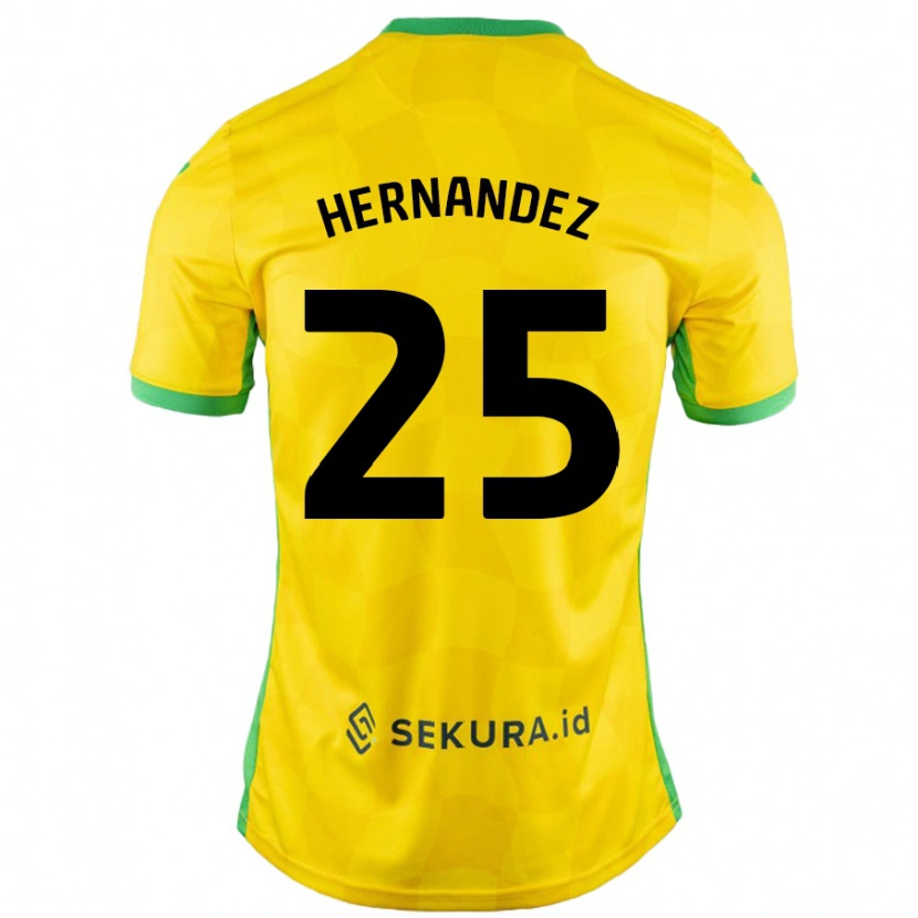 Danxen Bambino Maglia Onel Hernández #25 Giallo Verde Kit Gara Home 2024/25 Maglietta