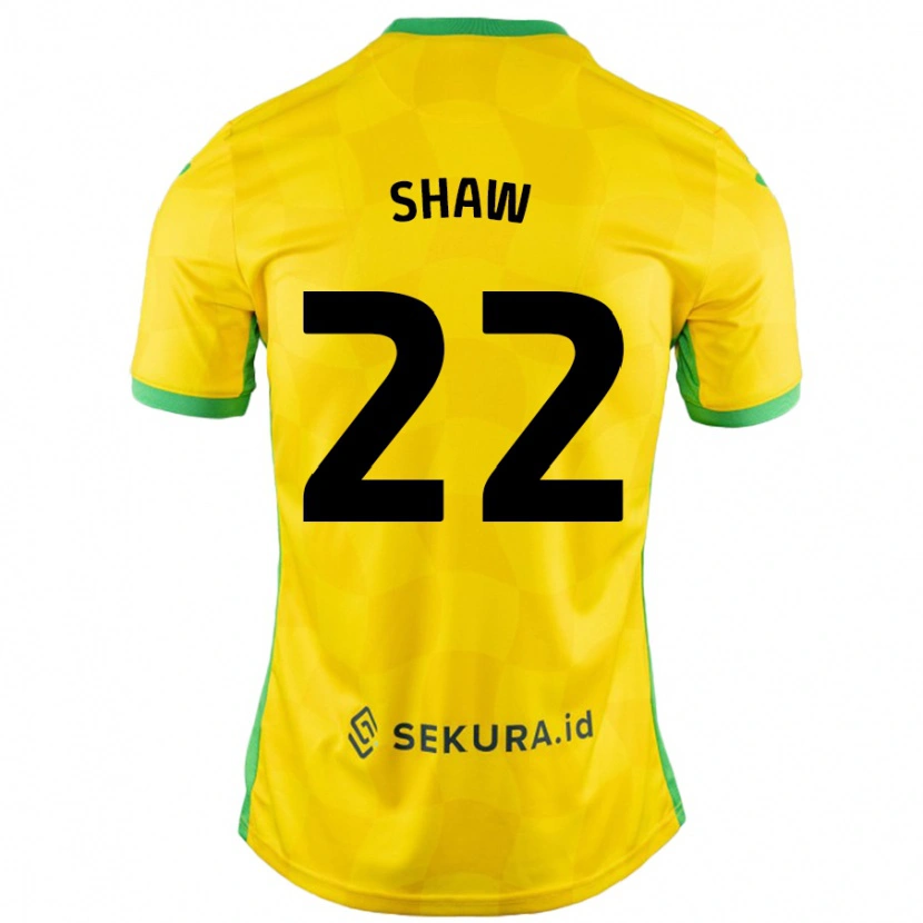 Danxen Bambino Maglia Shannon Shaw #22 Giallo Verde Kit Gara Home 2024/25 Maglietta