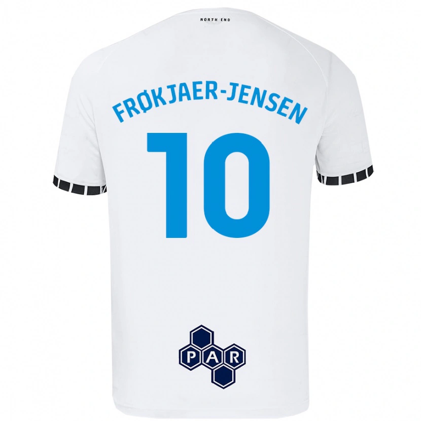 Danxen Bambino Maglia Mads Frøkjaer-Jensen #10 Bianco Kit Gara Home 2024/25 Maglietta