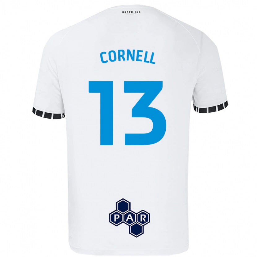 Danxen Bambino Maglia David Cornell #13 Bianco Kit Gara Home 2024/25 Maglietta