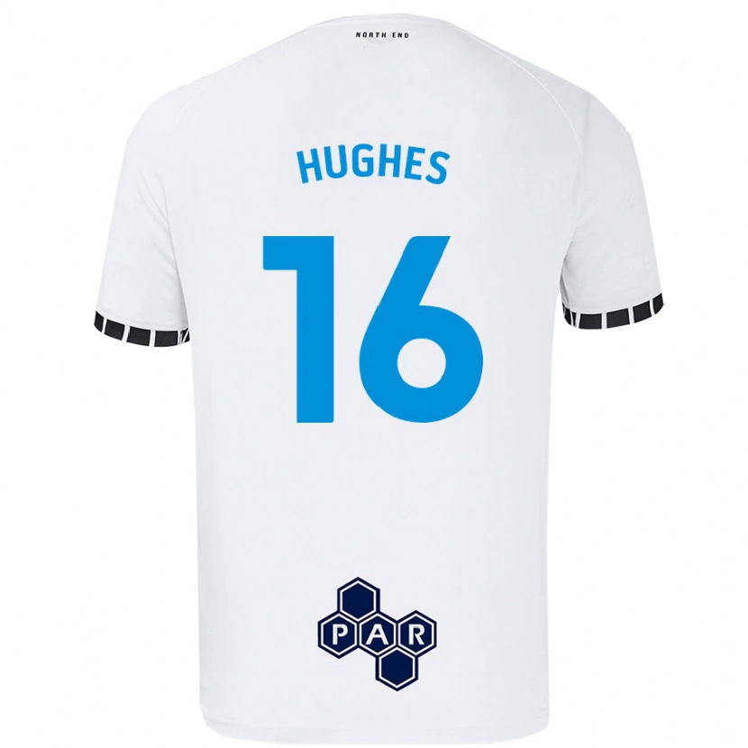 Danxen Bambino Maglia Andrew Hughes #16 Bianco Kit Gara Home 2024/25 Maglietta