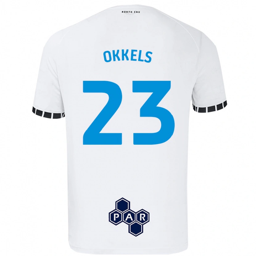 Danxen Bambino Maglia Jeppe Okkels #23 Bianco Kit Gara Home 2024/25 Maglietta