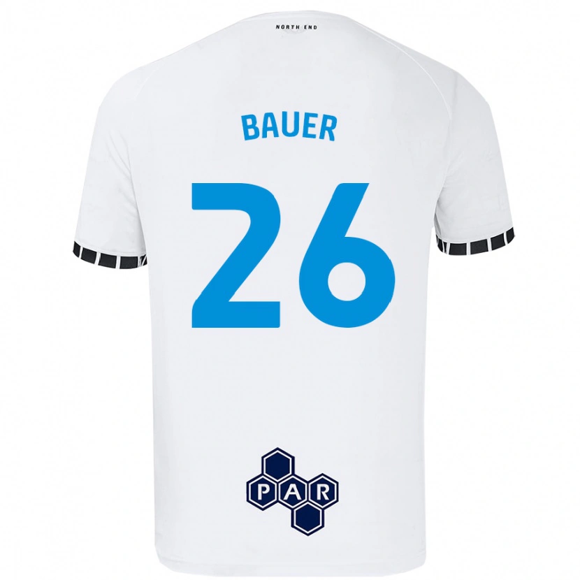 Danxen Bambino Maglia Patrick Bauer #26 Bianco Kit Gara Home 2024/25 Maglietta