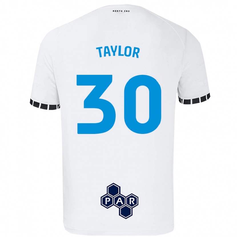 Danxen Bambino Maglia Kian Taylor #30 Bianco Kit Gara Home 2024/25 Maglietta