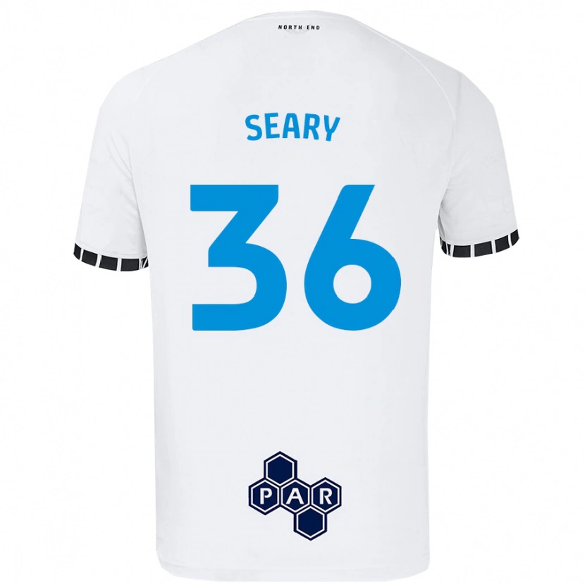 Danxen Bambino Maglia Josh Seary #36 Bianco Kit Gara Home 2024/25 Maglietta