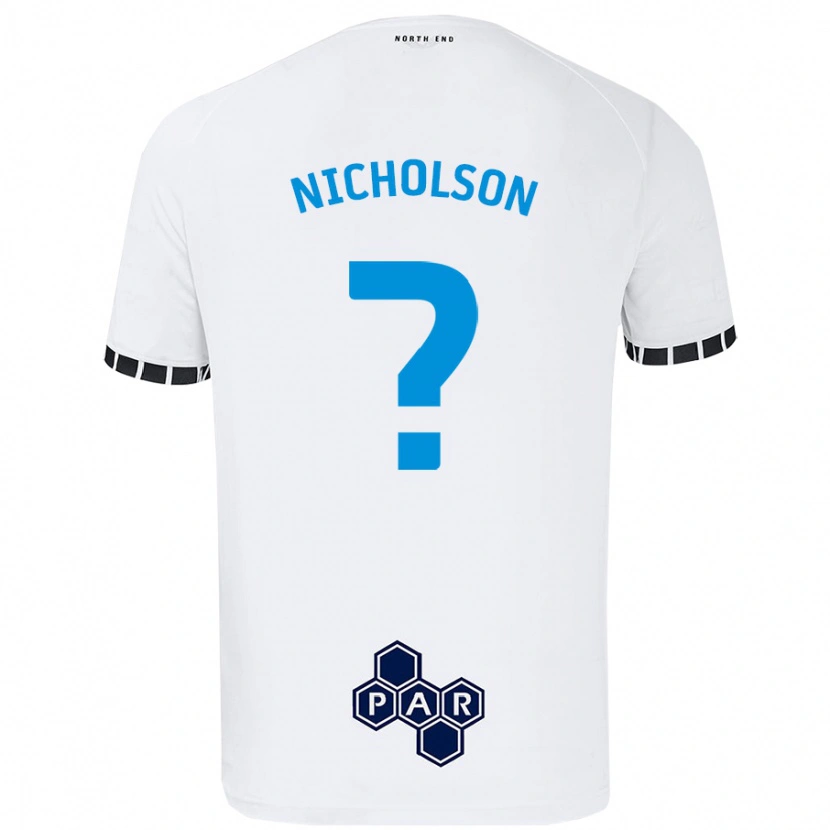 Danxen Bambino Maglia Joseph Nicholson #0 Bianco Kit Gara Home 2024/25 Maglietta