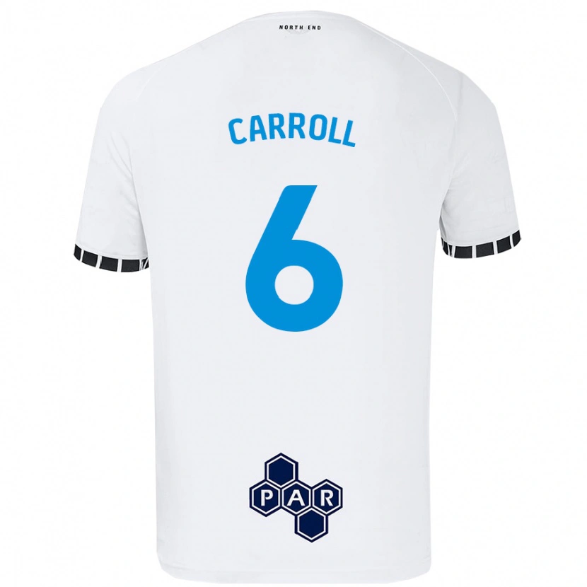 Danxen Bambino Maglia Jenna Carroll #6 Bianco Kit Gara Home 2024/25 Maglietta