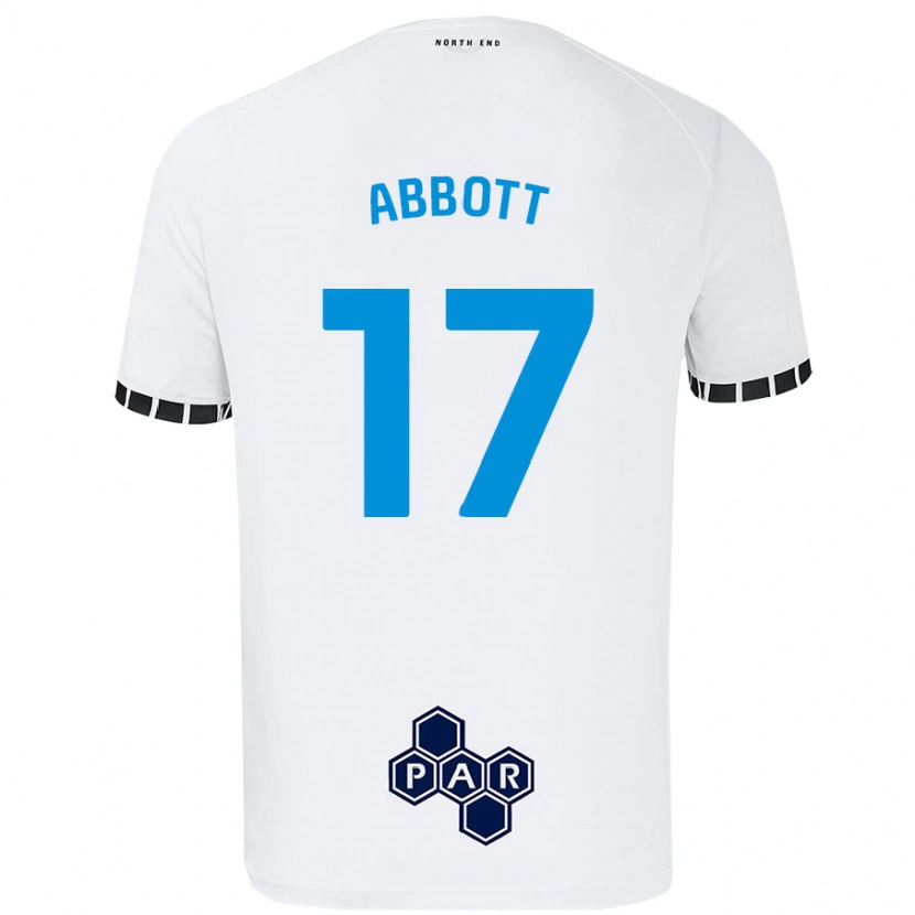 Danxen Bambino Maglia Becky Abbott #17 Bianco Kit Gara Home 2024/25 Maglietta