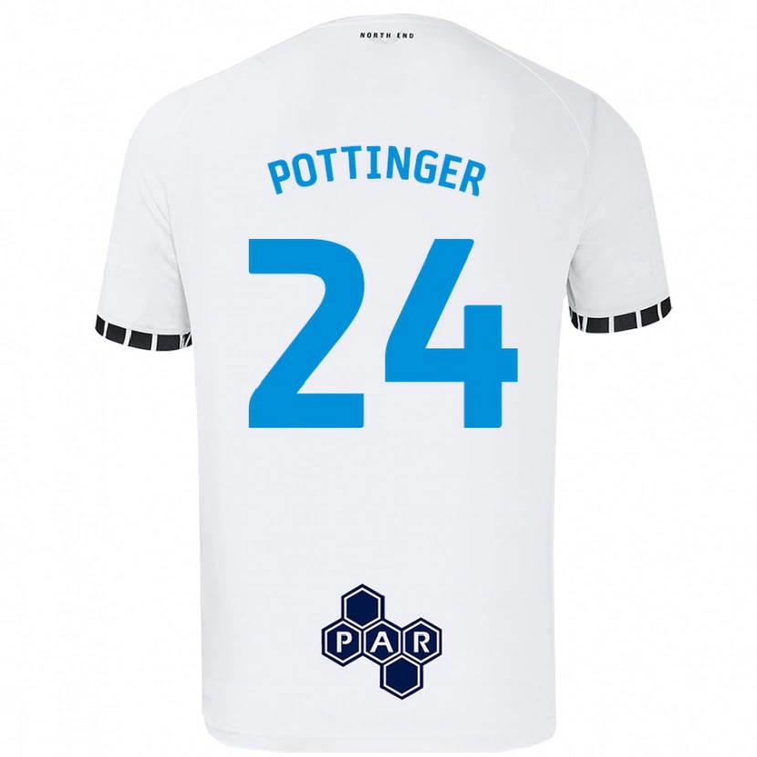 Danxen Bambino Maglia Kaya Pottinger #24 Bianco Kit Gara Home 2024/25 Maglietta