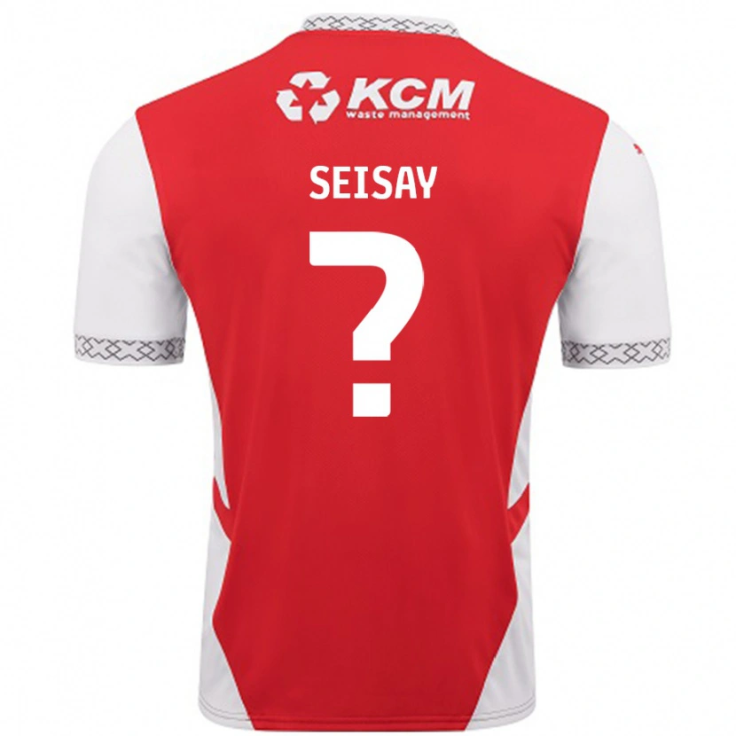 Danxen Bambino Maglia Hamid Seisay #0 Rosso Bianco Kit Gara Home 2024/25 Maglietta
