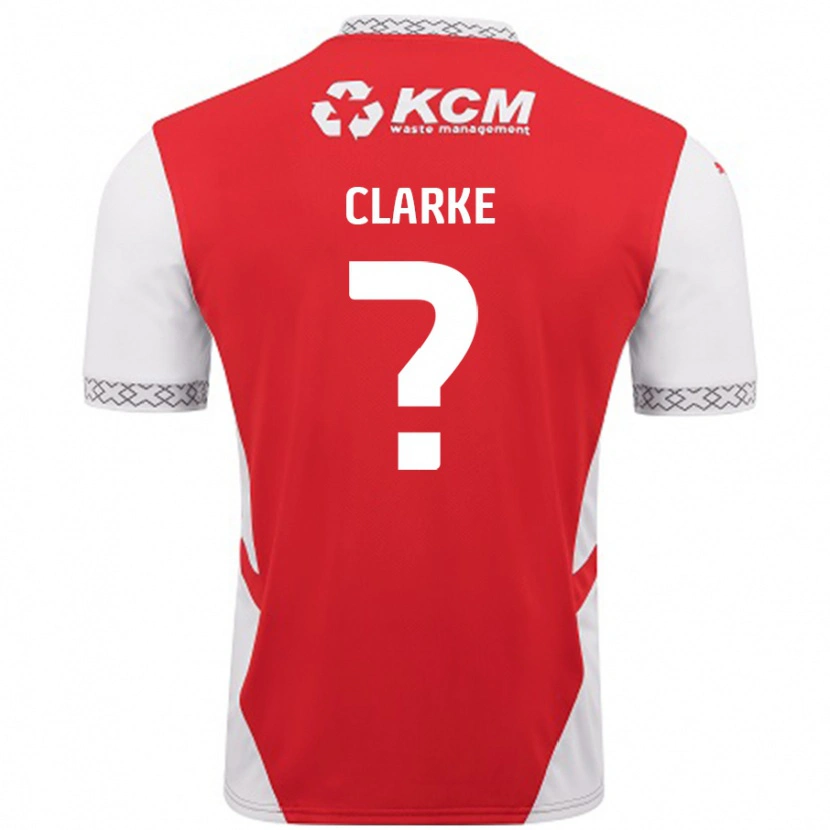 Danxen Bambino Maglia James Clarke #0 Rosso Bianco Kit Gara Home 2024/25 Maglietta