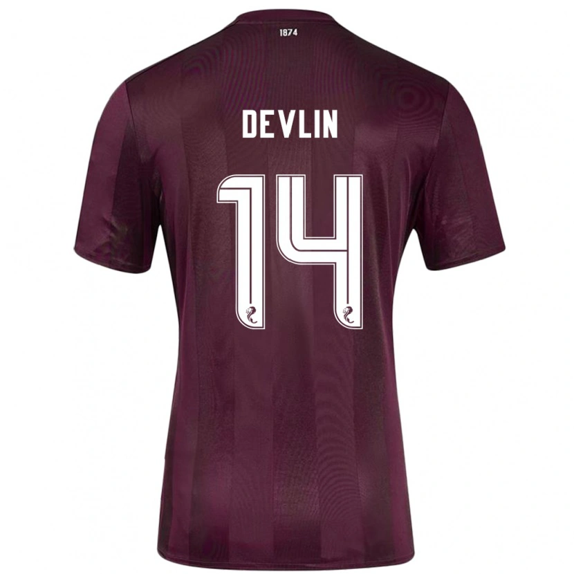 Danxen Bambino Maglia Cammy Devlin #14 Borgogna Kit Gara Home 2024/25 Maglietta