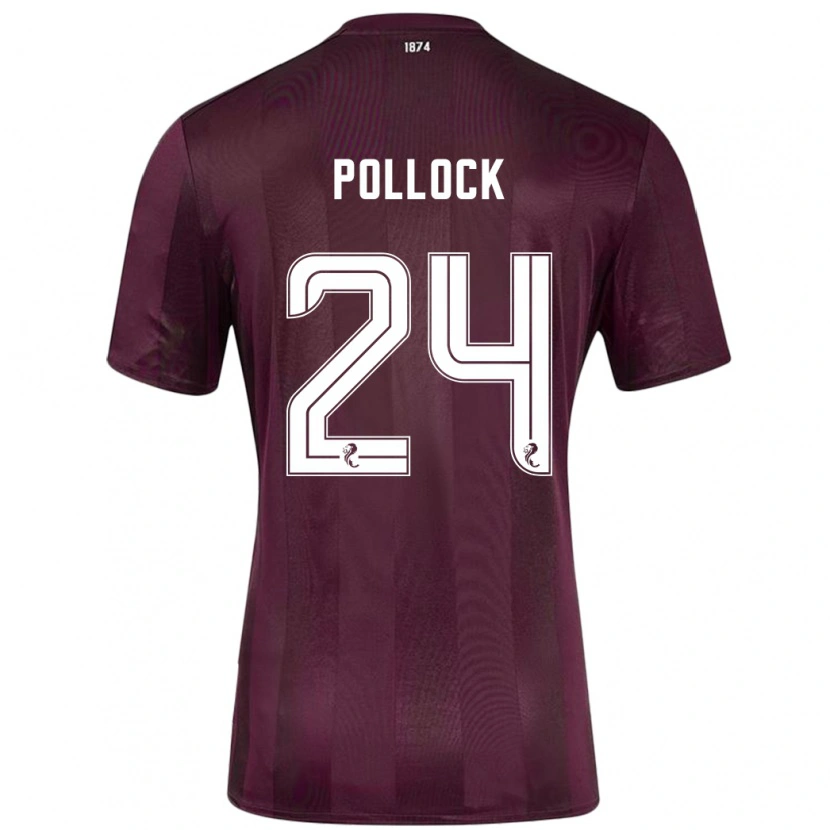 Danxen Bambino Maglia Finlay Pollock #24 Borgogna Kit Gara Home 2024/25 Maglietta