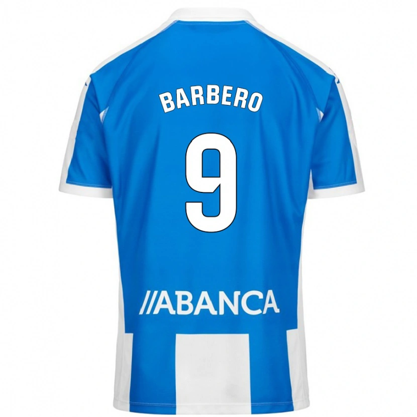 Danxen Bambino Maglia Iván Barbero #9 Blu Bianco Kit Gara Home 2024/25 Maglietta