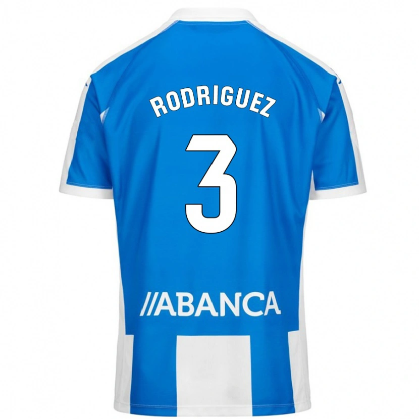 Danxen Bambino Maglia Clara Rodríguez #3 Blu Bianco Kit Gara Home 2024/25 Maglietta