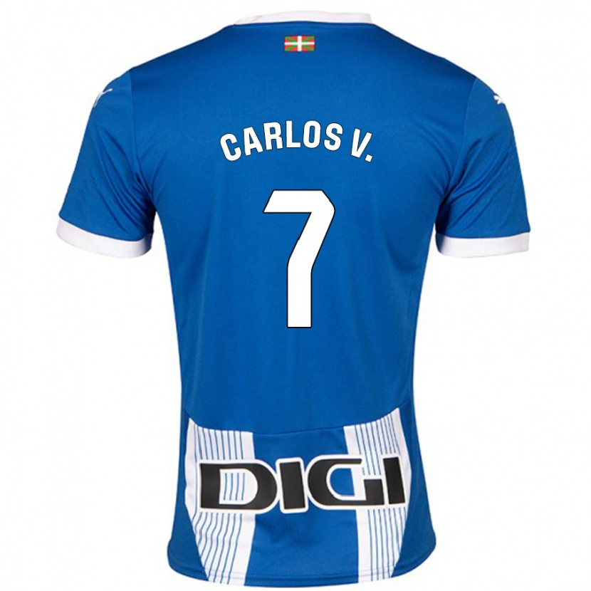 Danxen Bambino Maglia Carlos Vicente #7 Blu Kit Gara Home 2024/25 Maglietta