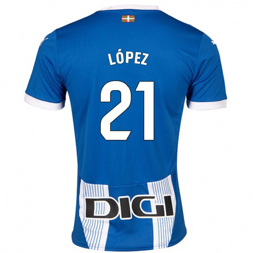 Danxen Bambino Maglia Juanma López #21 Blu Kit Gara Home 2024/25 Maglietta