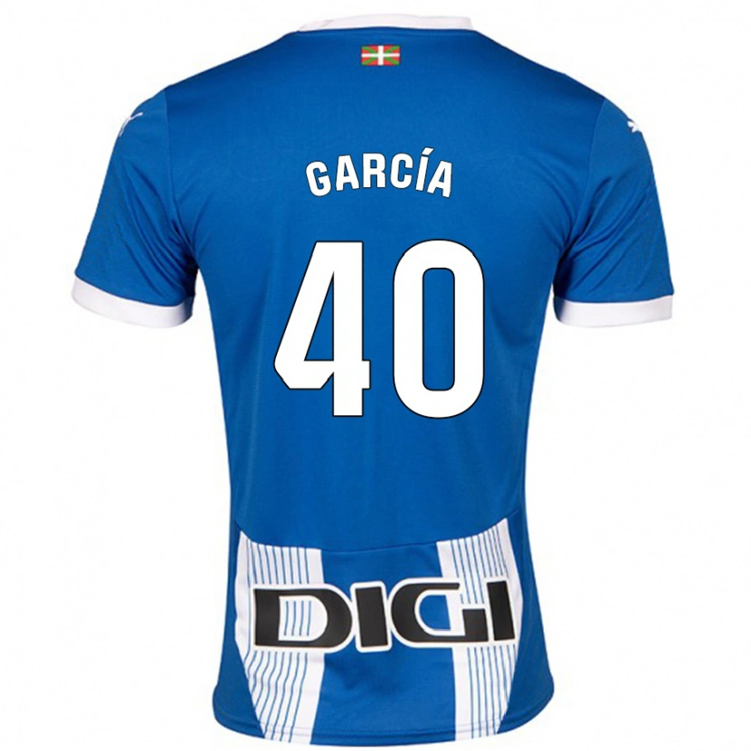 Danxen Bambino Maglia Álvaro García #40 Blu Kit Gara Home 2024/25 Maglietta