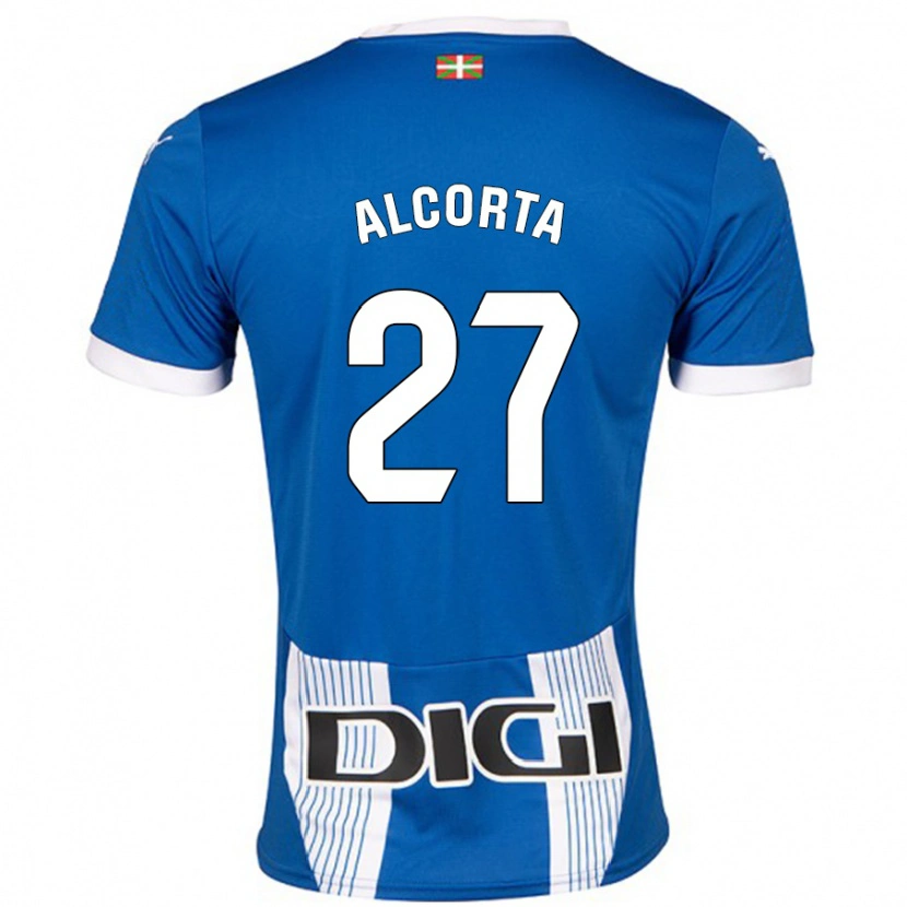 Danxen Bambino Maglia Alaitz Alcorta #27 Blu Kit Gara Home 2024/25 Maglietta