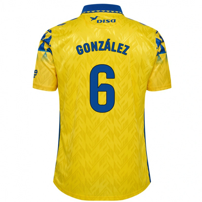 Danxen Bambino Maglia Fabio González #6 Giallo Blu Kit Gara Home 2024/25 Maglietta