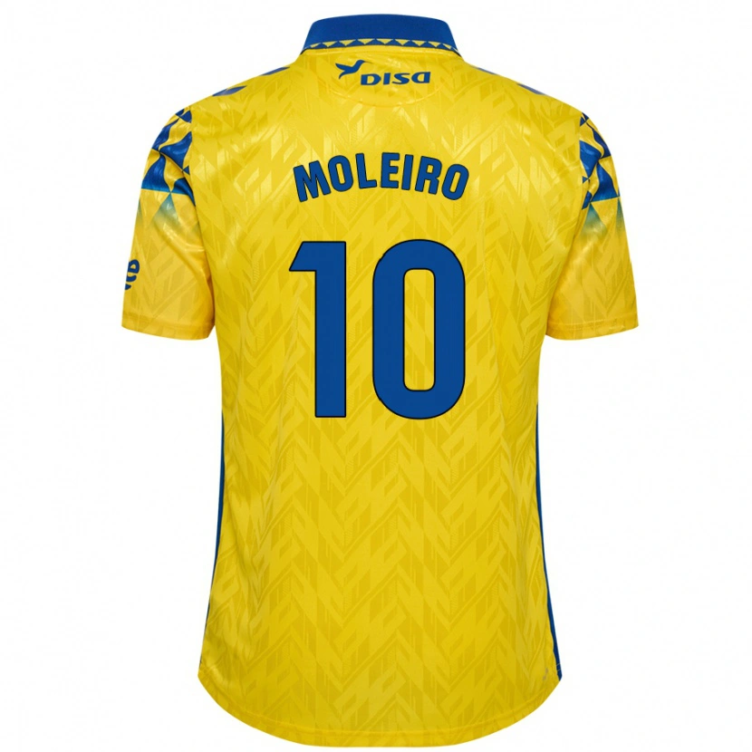 Danxen Bambino Maglia Alberto Moleiro #10 Giallo Blu Kit Gara Home 2024/25 Maglietta