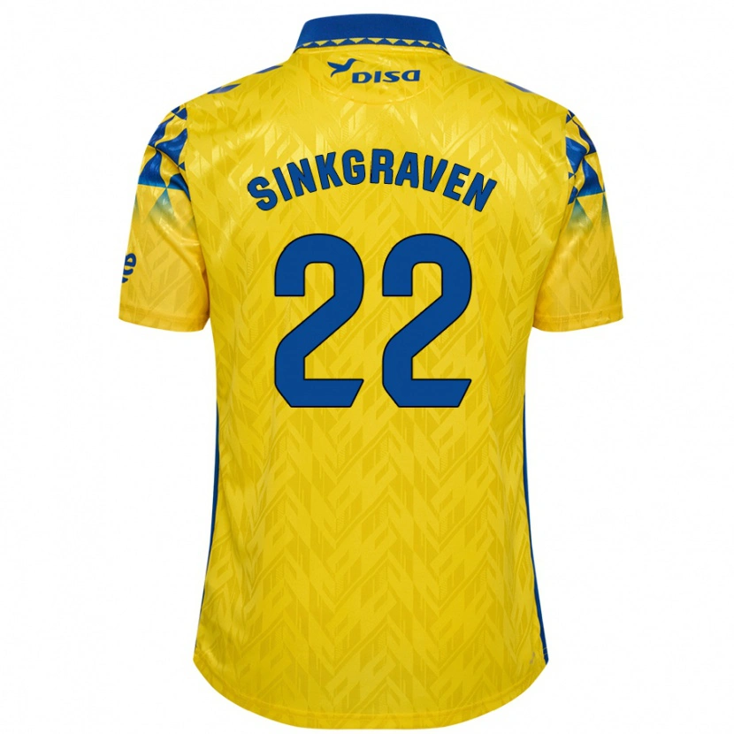 Danxen Bambino Maglia Daley Sinkgraven #22 Giallo Blu Kit Gara Home 2024/25 Maglietta