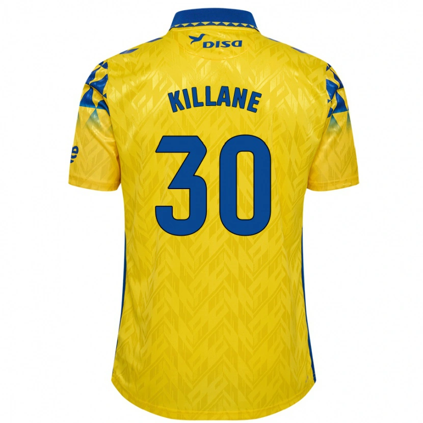 Danxen Bambino Maglia Álvaro Killane #30 Giallo Blu Kit Gara Home 2024/25 Maglietta