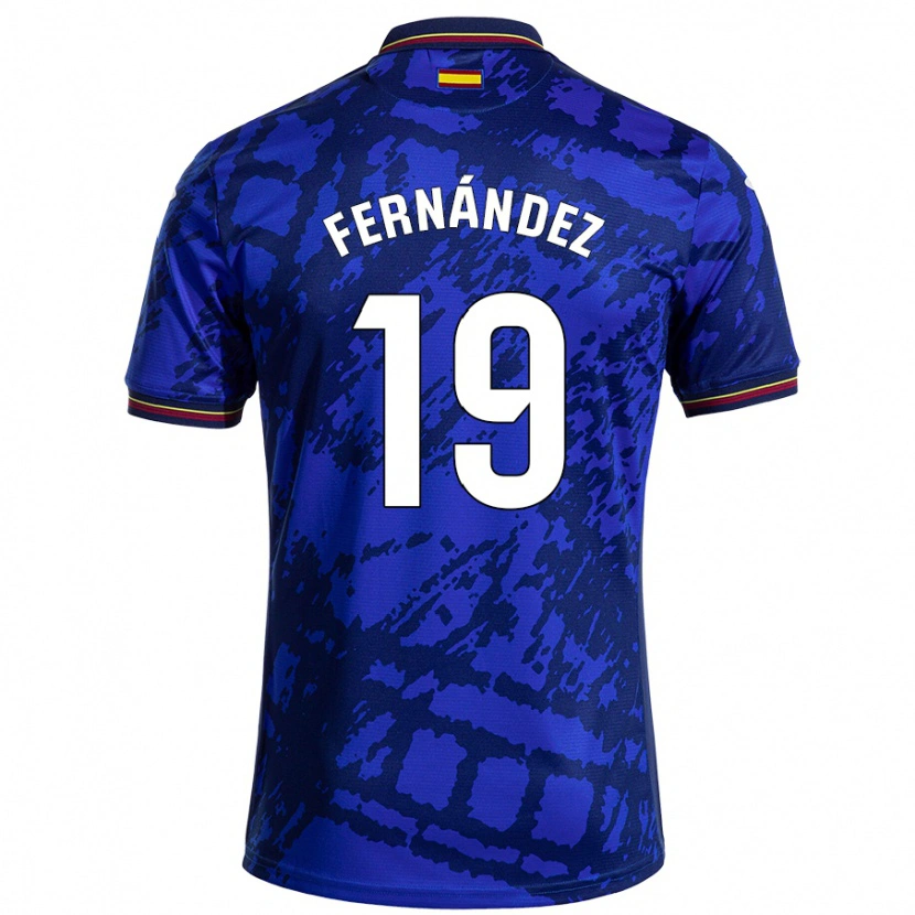 Danxen Bambino Maglia Ismael Fernández #19 Blu Più Scuro Kit Gara Home 2024/25 Maglietta
