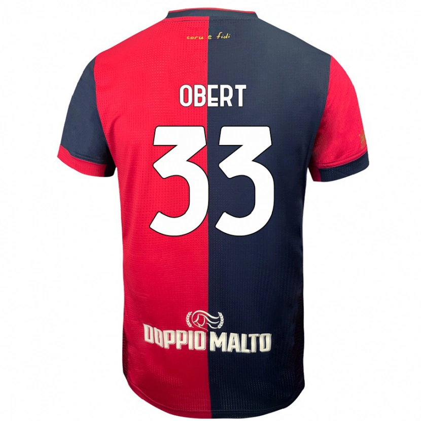 Danxen Bambino Maglia Adam Obert #33 Rosso Blu Più Scuro Kit Gara Home 2024/25 Maglietta
