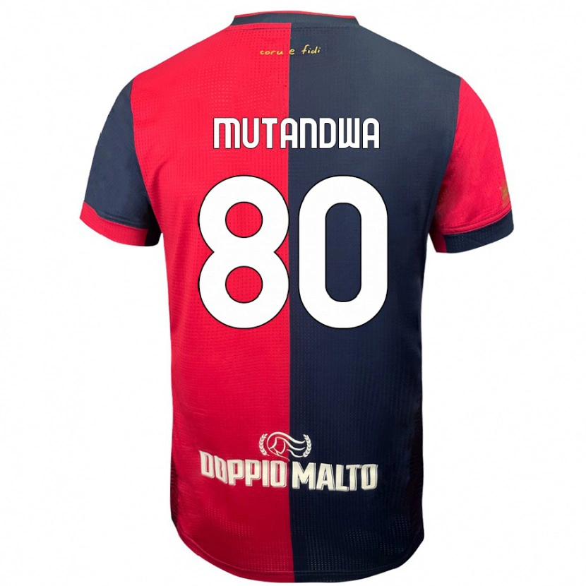 Danxen Bambino Maglia Kingstone Mutandwa #80 Rosso Blu Più Scuro Kit Gara Home 2024/25 Maglietta