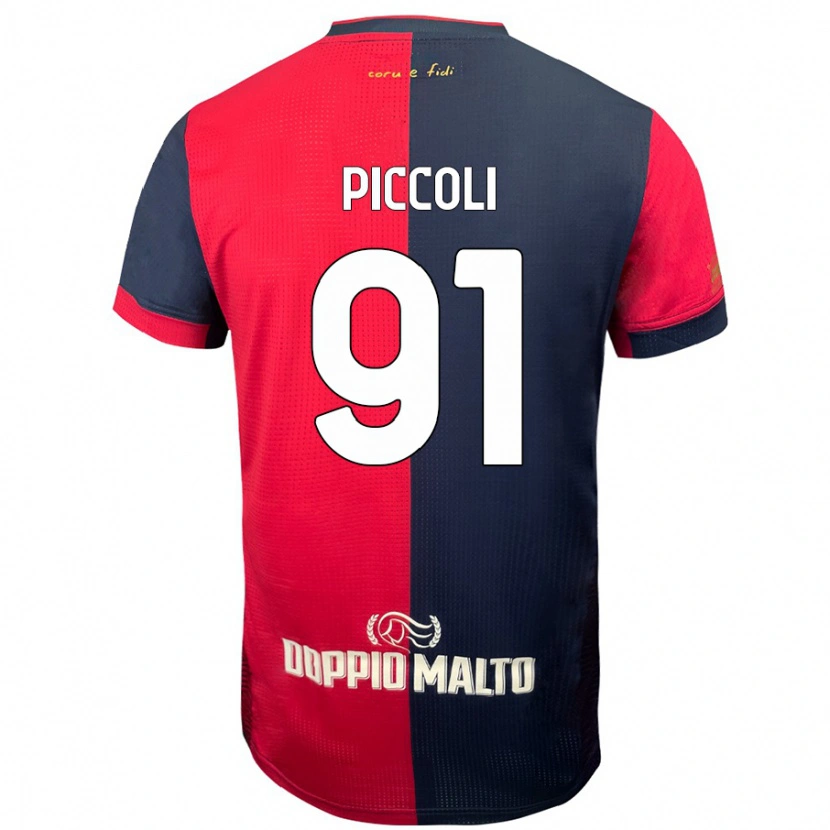 Danxen Bambino Maglia Roberto Piccoli #91 Rosso Blu Più Scuro Kit Gara Home 2024/25 Maglietta