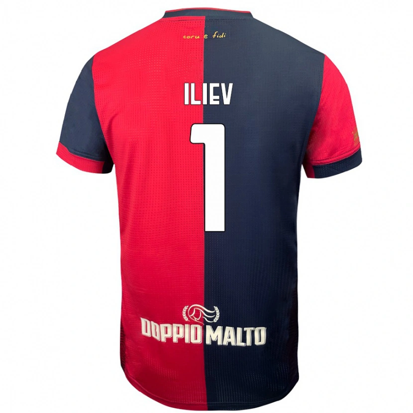 Danxen Bambino Maglia Velizar-Iliya Iliev #1 Rosso Blu Più Scuro Kit Gara Home 2024/25 Maglietta