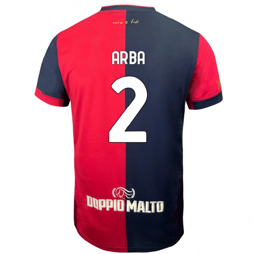 Danxen Bambino Maglia Federico Arba #2 Rosso Blu Più Scuro Kit Gara Home 2024/25 Maglietta