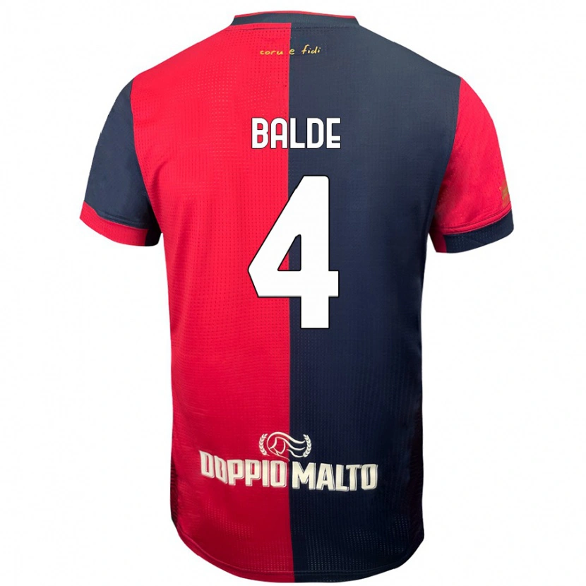 Danxen Bambino Maglia Mamadou Balde #4 Rosso Blu Più Scuro Kit Gara Home 2024/25 Maglietta