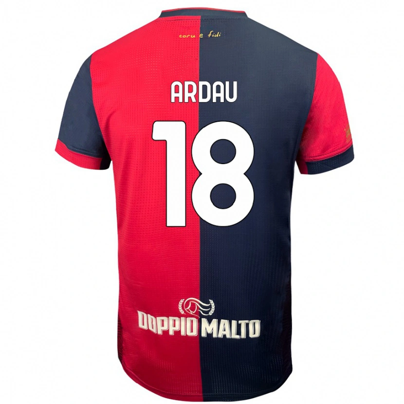 Danxen Bambino Maglia Samuel Ardau #18 Rosso Blu Più Scuro Kit Gara Home 2024/25 Maglietta