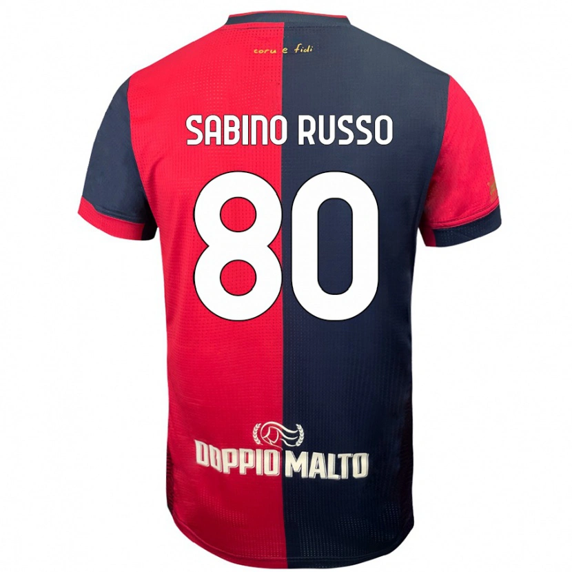 Danxen Bambino Maglia Alessandro Sabino Russo #80 Rosso Blu Più Scuro Kit Gara Home 2024/25 Maglietta