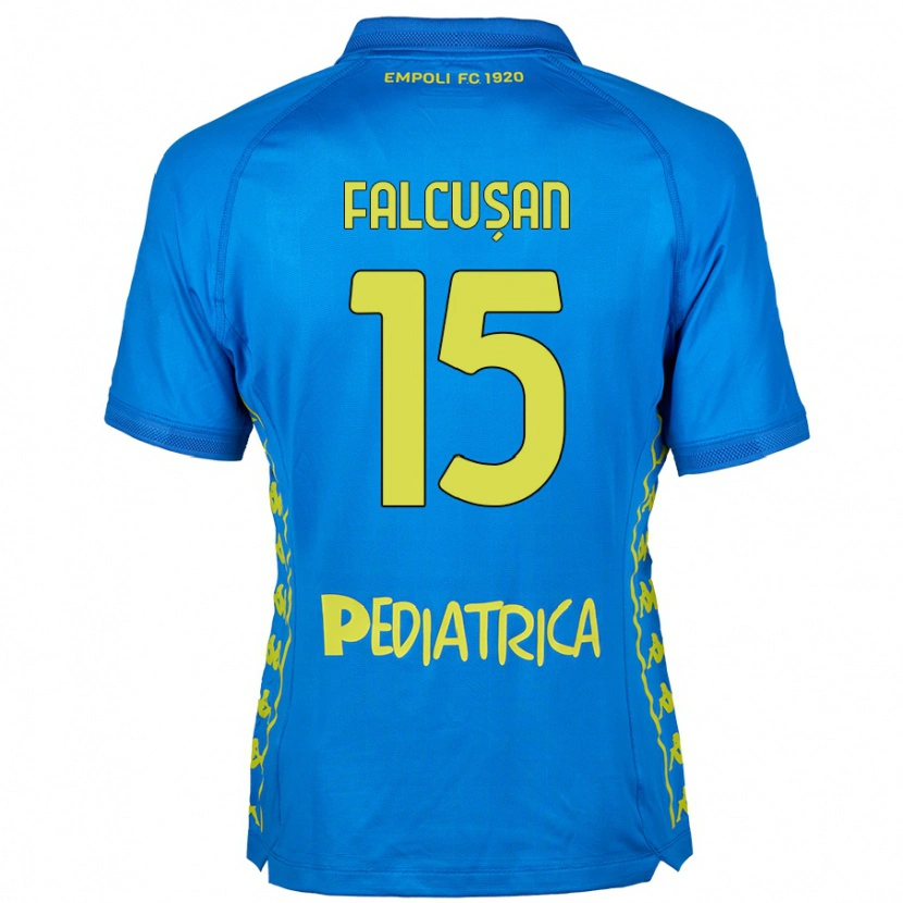 Danxen Bambino Maglia Darius Fălcușan #15 Blu Kit Gara Home 2024/25 Maglietta