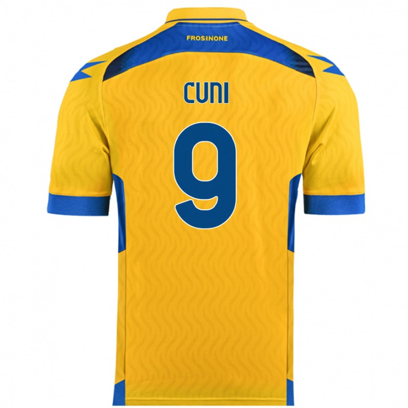 Danxen Bambino Maglia Marvin Cuni #9 Giallo Kit Gara Home 2024/25 Maglietta