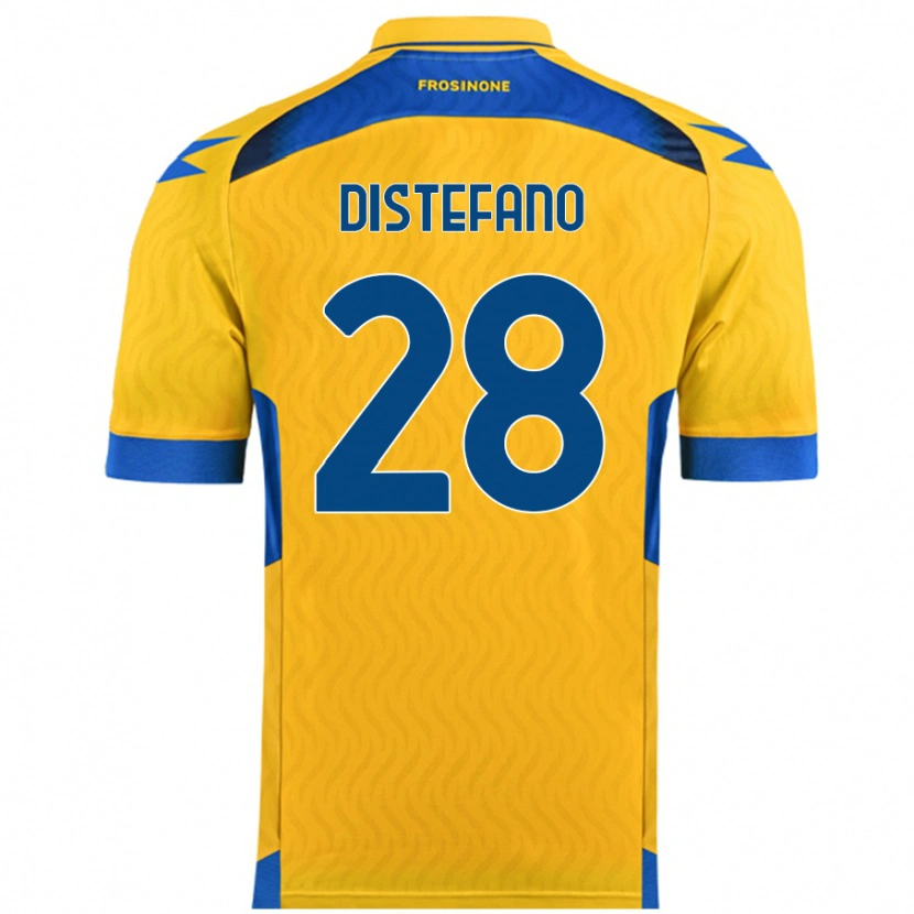 Danxen Bambino Maglia Filippo Distefano #28 Giallo Kit Gara Home 2024/25 Maglietta
