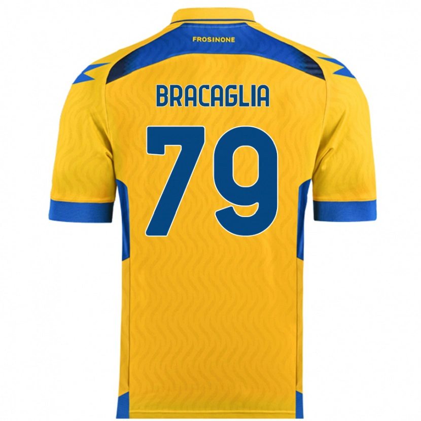Danxen Bambino Maglia Gabriele Bracaglia #79 Giallo Kit Gara Home 2024/25 Maglietta