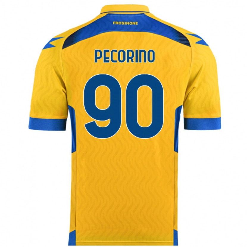 Danxen Bambino Maglia Emanuele Pecorino #90 Giallo Kit Gara Home 2024/25 Maglietta