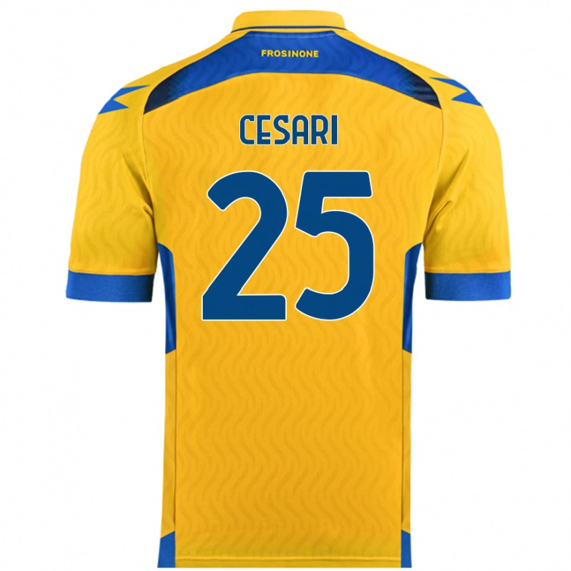 Danxen Bambino Maglia Nicolò Cesari #25 Giallo Kit Gara Home 2024/25 Maglietta
