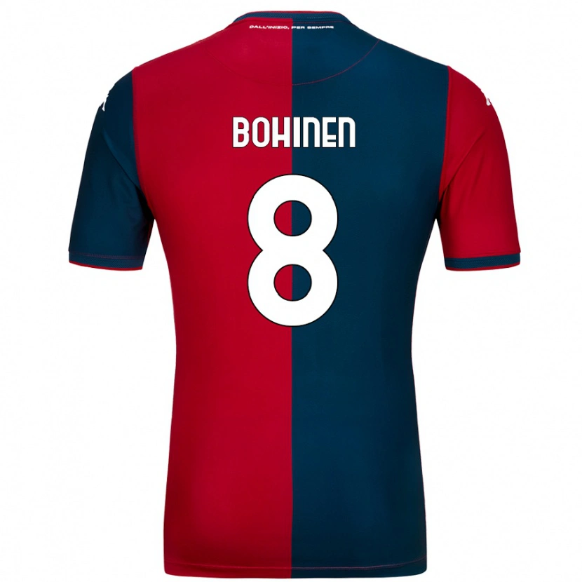 Danxen Bambino Maglia Emil Bohinen #8 Rosso Blu Scuro Kit Gara Home 2024/25 Maglietta