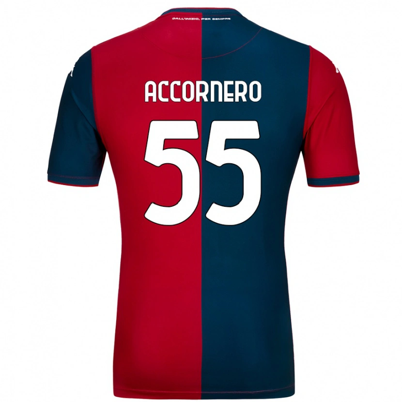 Danxen Bambino Maglia Federico Accornero #55 Rosso Blu Scuro Kit Gara Home 2024/25 Maglietta