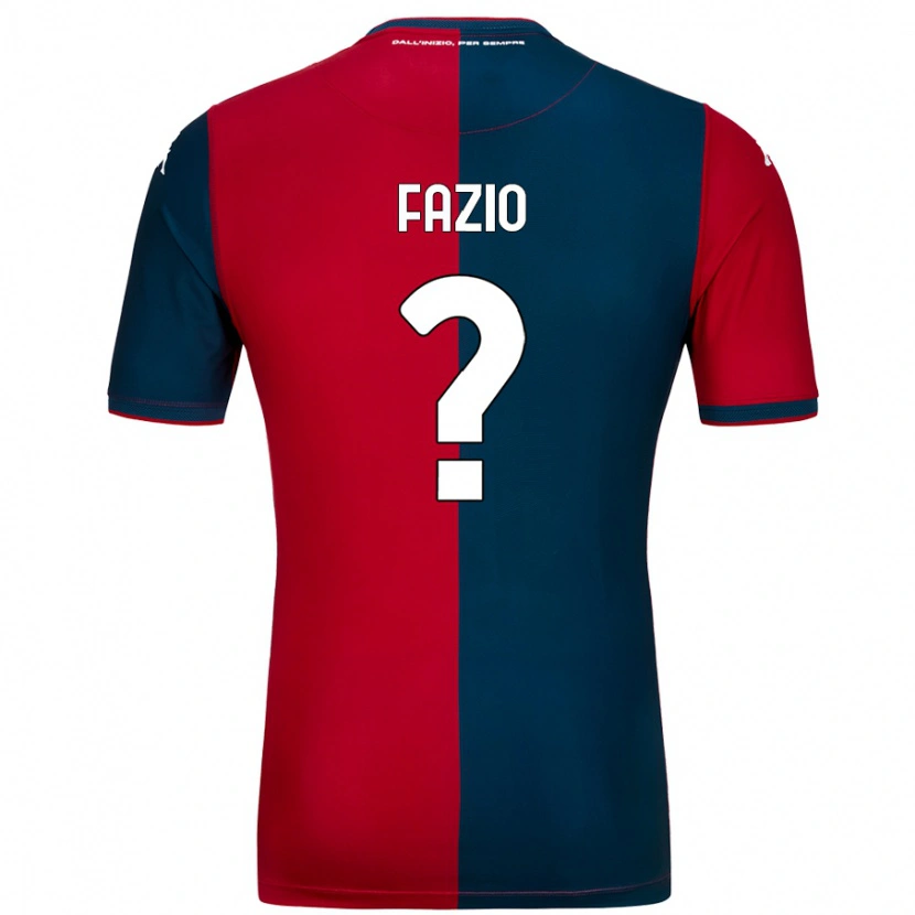 Danxen Bambino Maglia Lorenzo Fazio #0 Rosso Blu Scuro Kit Gara Home 2024/25 Maglietta