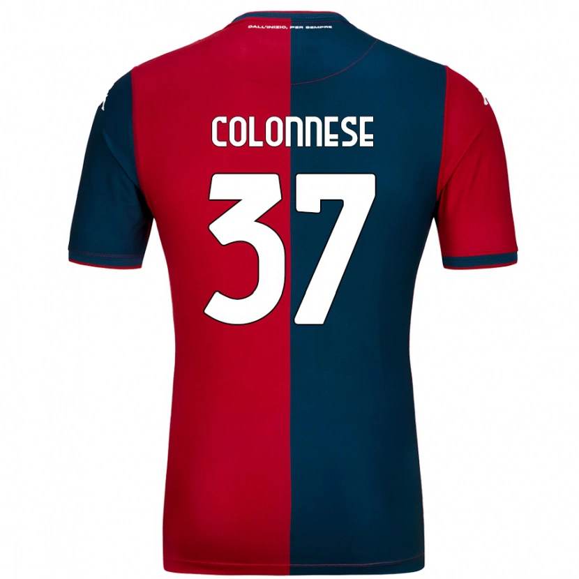 Danxen Bambino Maglia Lorenzo Colonnese #37 Rosso Blu Scuro Kit Gara Home 2024/25 Maglietta