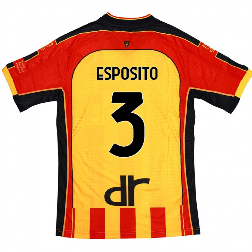 Danxen Bambino Maglia Sebastian Esposito #3 Giallo Rosso Kit Gara Home 2024/25 Maglietta