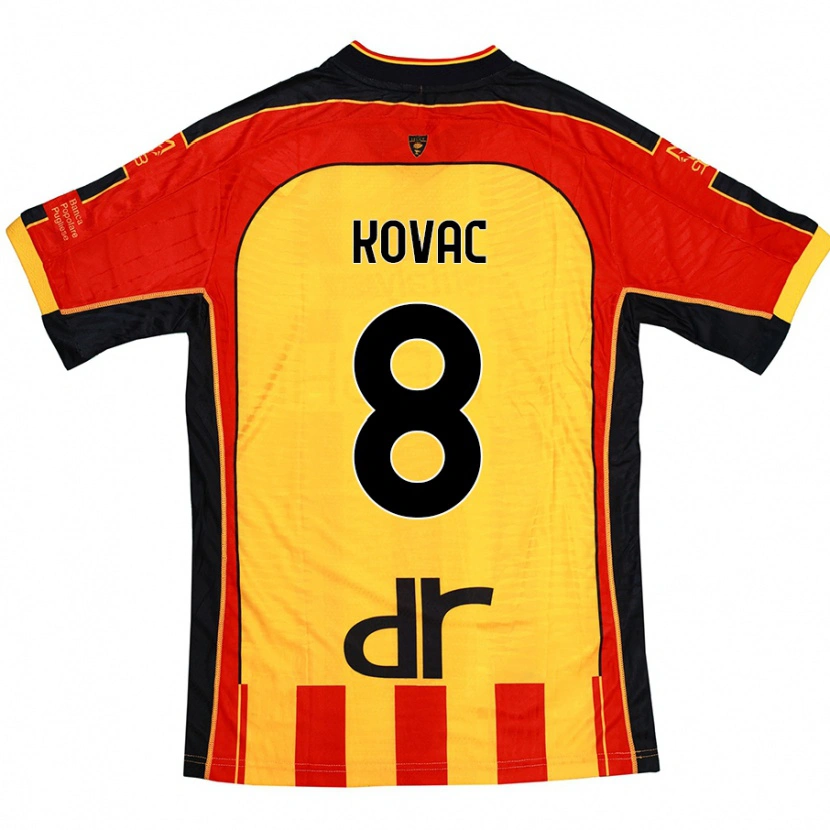 Danxen Bambino Maglia Niko Kovac #8 Giallo Rosso Kit Gara Home 2024/25 Maglietta