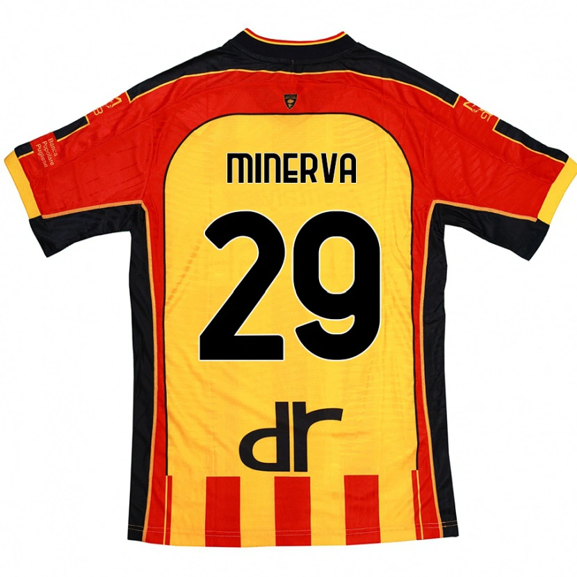 Danxen Bambino Maglia Francesco Minerva #29 Giallo Rosso Kit Gara Home 2024/25 Maglietta