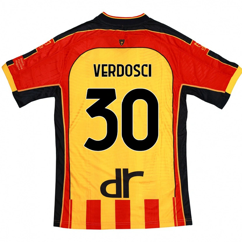 Danxen Bambino Maglia Simone Verdosci #30 Giallo Rosso Kit Gara Home 2024/25 Maglietta